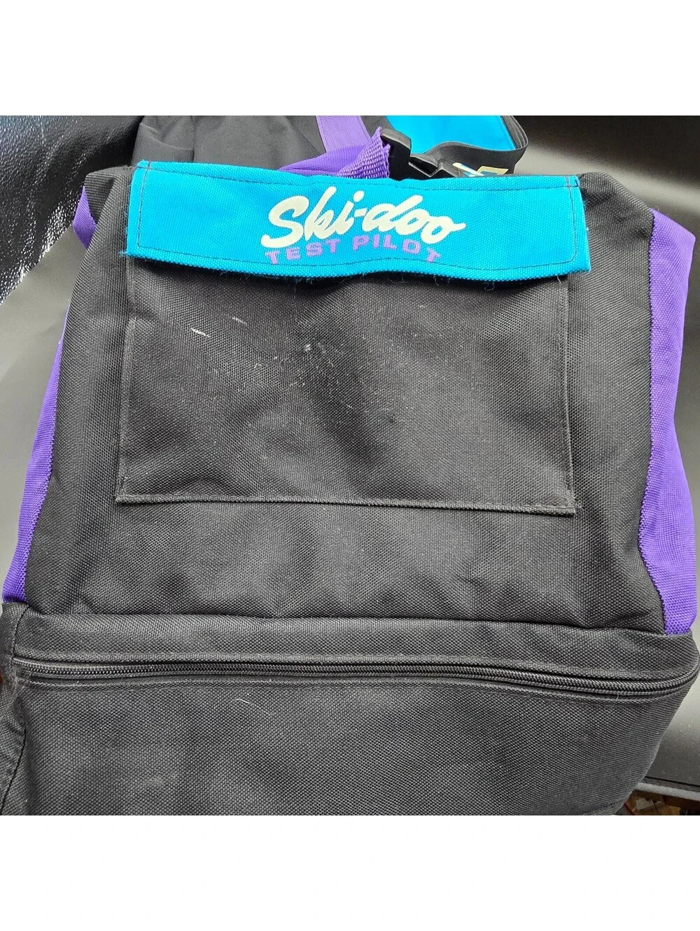 Vintage 90s Ski-Doo Pilot Snowmobile Gear Duffel Bag Color Block Teal Purple